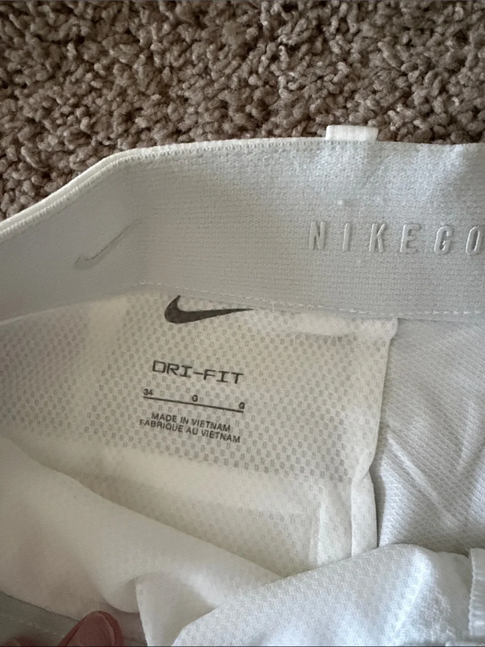 Nike Men's White Flat Front Performance Shorts